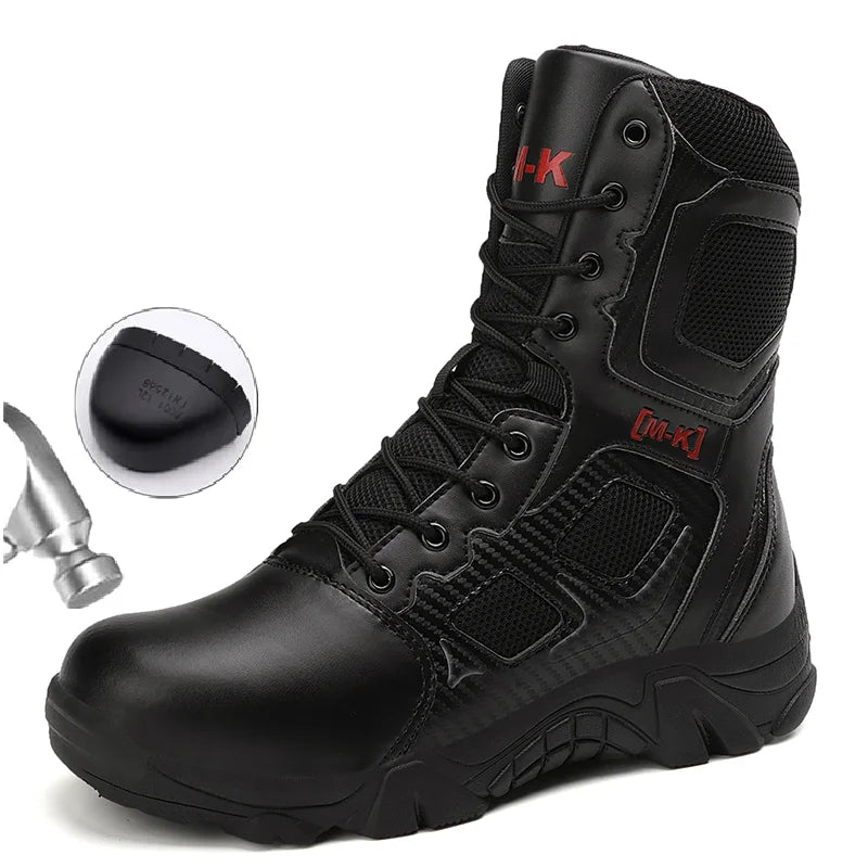 Outdoor Waterproof Safety Shoes – Steel Toe Cap Men's Work Boots, Anti-Smashing, Size 47