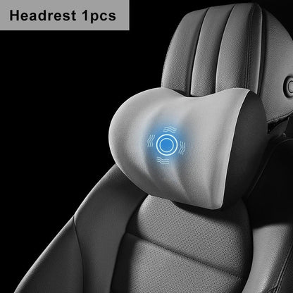 Electric Car Lumbar & Neck Massage Pillow | Single Headrest Vibration Cushion for Seat Support