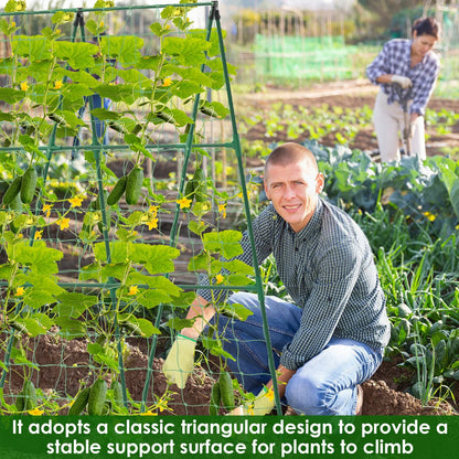 A-Frame Garden Trellis for Cucumbers & Tomatoes – Detachable Climbing Plant Support Frame