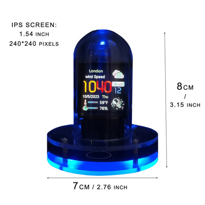 Bitcoin Price Tracker Nixie Tube Alarm Clock with RGB Lights, WiFi Weather Station, DIY Album & GIF Display