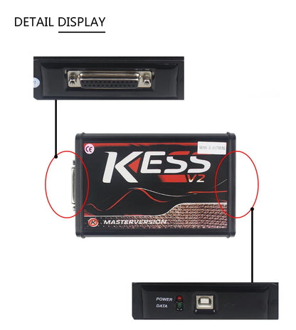 Online Unlimited KESS 2.80 EU Red & KTAG V7.020 OBD2 ECU Chip Tuning Tools – 4 LED Programmer with Version 5.017 Software