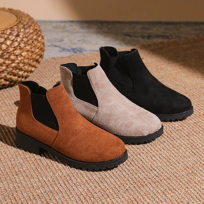 Women’s Chunky Heel Chelsea Boots - British Style Platform Thick Sole Height Increasing Casual Boots for Autumn & Winter