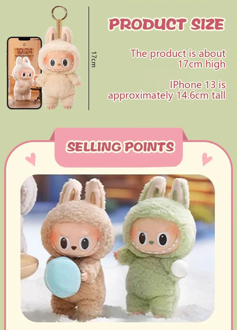 17cm Labubu Exciting Blind Box Anime Figures – Cute PVC Doll, Mysterious Box Toys, Hobbies Ornaments, Kids Christmas Gift