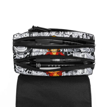 One Piece Pencil Case – Large Capacity Anime Pen Bag with Luffy & Zoro Print for Students & Gifts