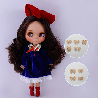 ICY DBS Blythe Doll – Tan Skin Matte Face with Eyebrows, 1/6 BJD Joint Body, Anime Christmas Gift