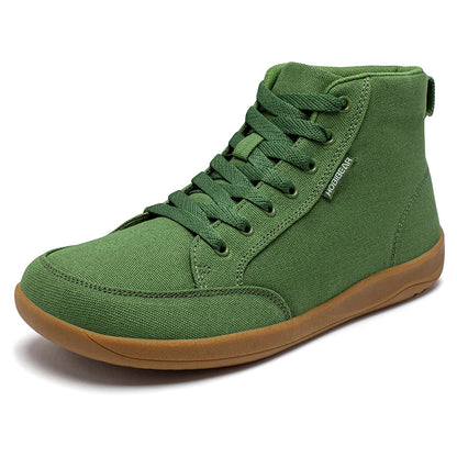 HOBIBEAR Mid-Top Barefoot Shoes – Unisex Wide Toe Canvas Sneakers for Walking & Outdoor