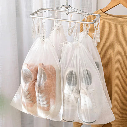 10-Piece Shoe Storage Bag Set: Closet Organizer, Non-Woven Travel Portable Waterproof Pouches - Clothing Classified Hanging Bags