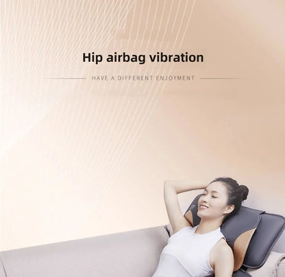 Upgraded Large Area Heated Neck Massager – Vibration Airbag Full Body Massage Mat with Lumbar Traction and Remote Control