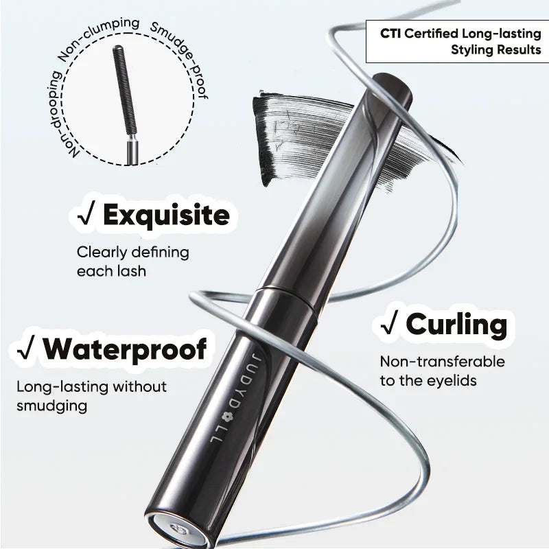 Judydoll Iron Mascara 2g – Waterproof, Slim, Long Curl & Thick Styling Mascara in Steel Tube