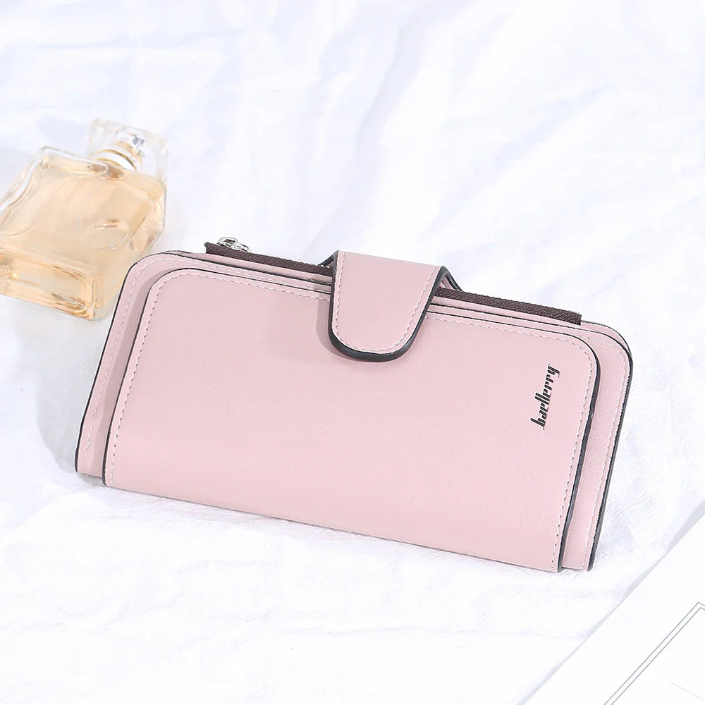 2024 Women’s Long Wallet – Custom Name Engraving, 15 Card Holders & Zippered Classic Purse
