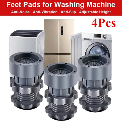 4PCS Washing Machine Foot Pads – Noise-Reducing, Shock-Absorbing, Non-Slip Brackets for Refrigerator & Appliances