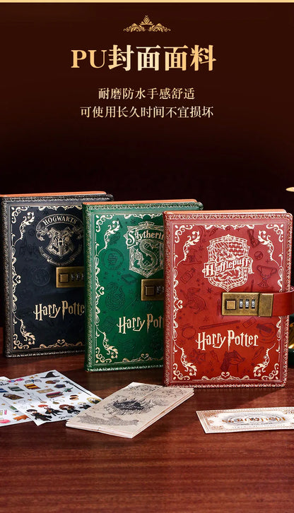 2024 New Harry Potter Four Academy Retro Notebook - A5 Cartoon Log Writing Book, Color Pages, Student & Birthday Gift