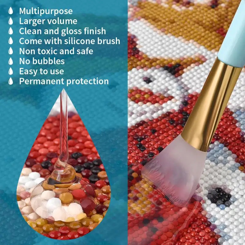 120ML Diamond Painting Sealer – Adhesive & Puzzle Art Glue for Permanent Hold & Shine Effect