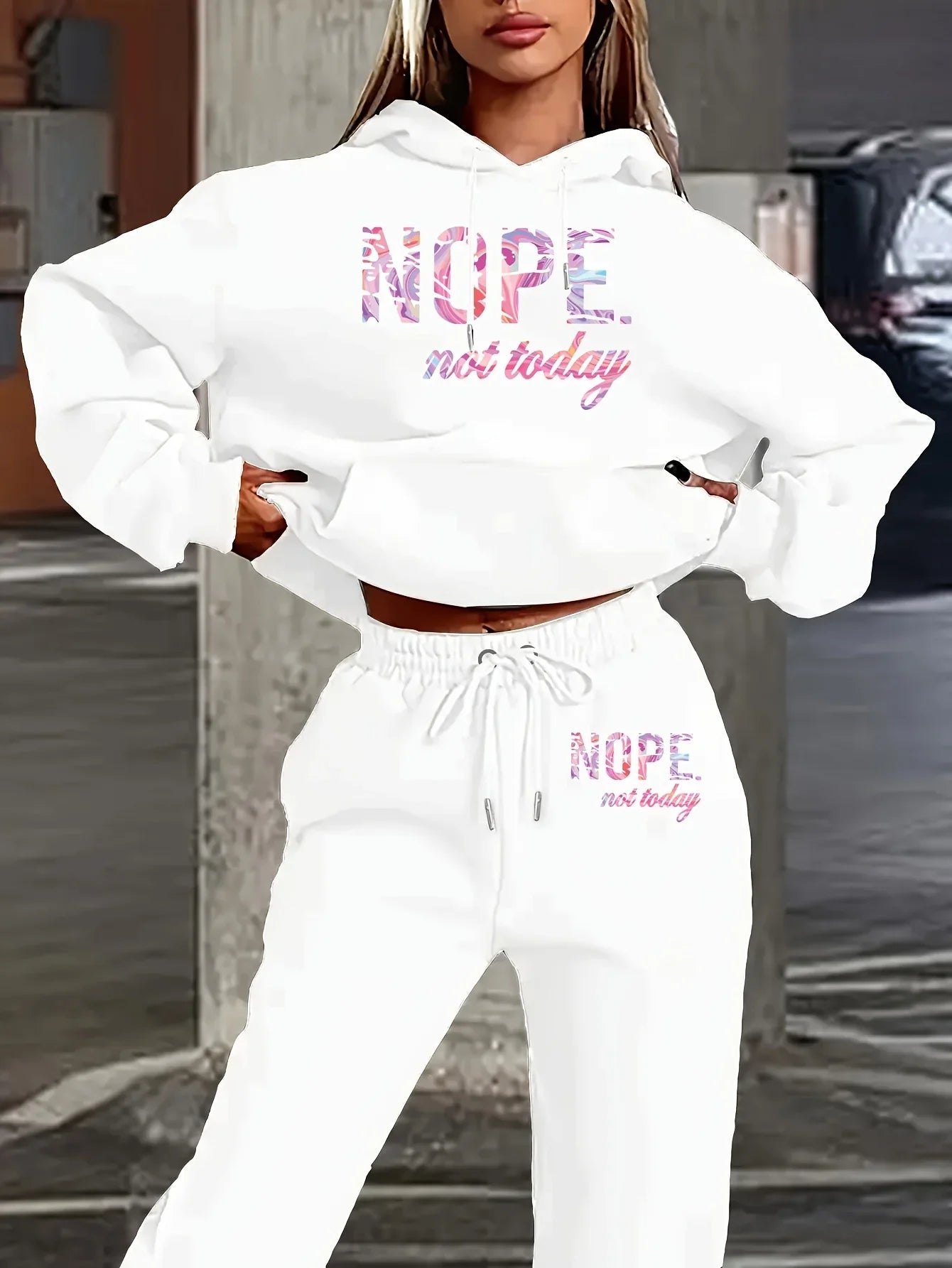 Women's 2-Piece Tracksuit Set - Hooded Sweatshirt & Sweatpants Casual Jogging Sports Outfit