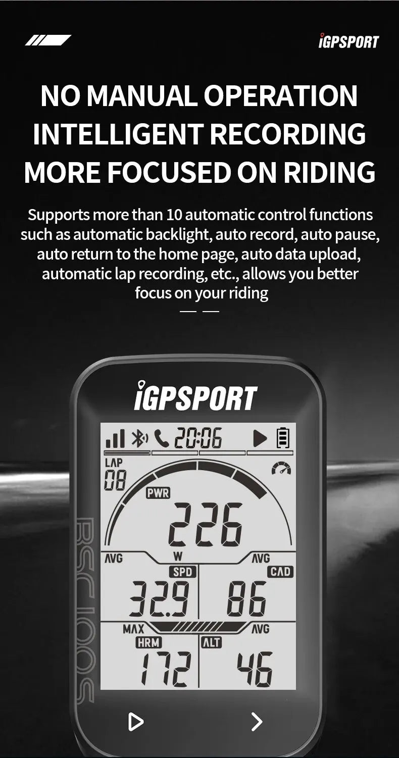 IGPSPORT BSC100S GPS Bike Computer — Wireless Speedometer, Digital Stopwatch & Cycling Odometer