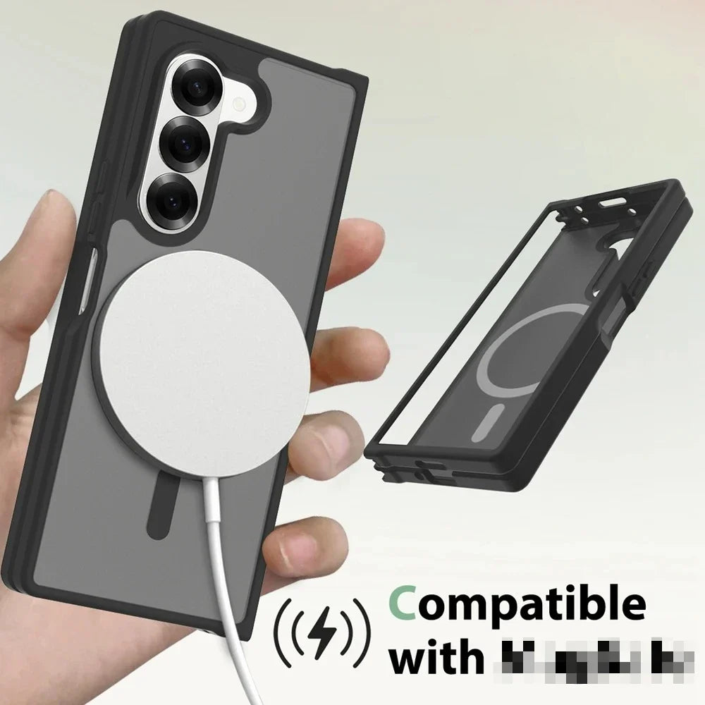 Z Fold7 Luxury Wireless Charging Case - Candy Color Translucent Magnetic Shockproof Cover for Samsung Galaxy Z Fold 7 & Fold 6