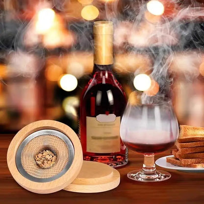 Cocktail Smoker Kit — Whiskey Wooden Smoker with Apple, Cherry, Oak & Pecan Wood Chips, Bar & Kitchen Drink Accessory