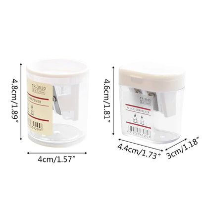 Portable Double Hole Clear Round Pencil Sharpener – Gift for Students