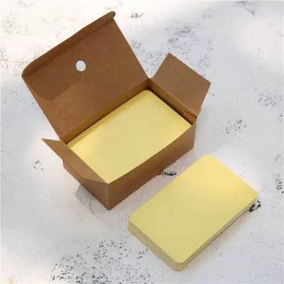 50pcs Kraft Paper Cards – Blank Business, Thank You, Message, Writing, Label, Bookmark & Learning Cards Box