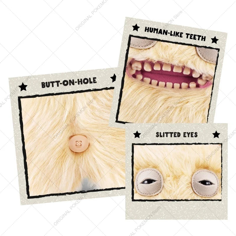 Original Fuggler Ugly Teeth Monsters Plush Toys – Butt Ugly Pets Snowman & Reindeer Dolls for Christmas & Kids Gifts