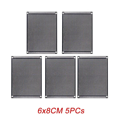 5/10PCS Double-Sided PCB Prototype Boards – Black DIY Circuit Boards 2x8 3x7 4x6 5x7 6x8 7x9cm for Electronics Projects