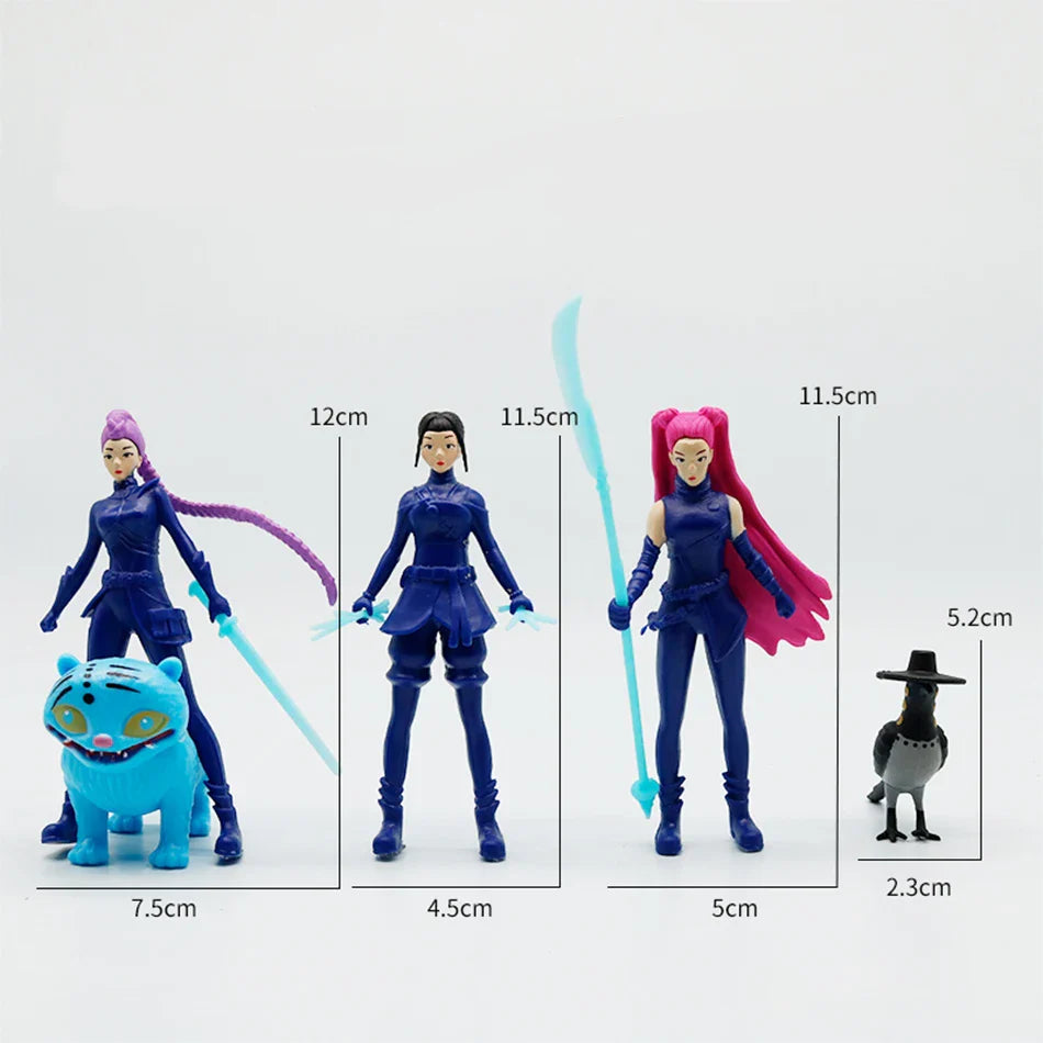 5pcs Kpop Demon Hunters Action Figure Set — Derpys, Tiger, Rumi, Mira & Zoey Collectible Figurines, Gift for Fans