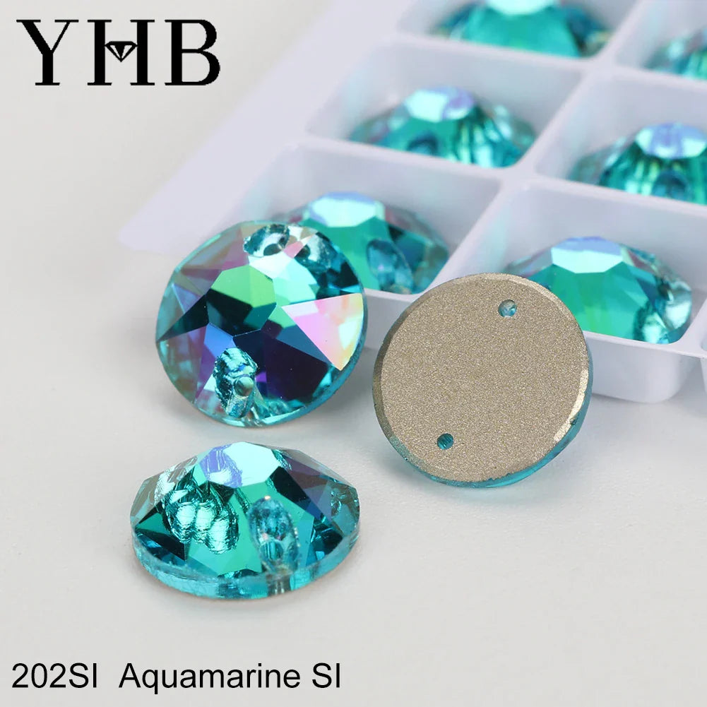 YHB XIRIUS AB Moonlight Glass Crystal — Flatback Sew-On Rhinestones for Garments, Clothes & Bags
