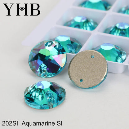 YHB XIRIUS AB Moonlight Glass Crystal — Flatback Sew-On Rhinestones for Garments, Clothes & Bags