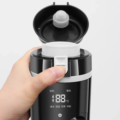 12V/24V Smart Car Heating Cup - Electric Kettle with Temperature Control, Stainless Steel 500ML Heated Smart Mug for Water Warming