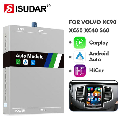 ISUDAR Wireless CarPlay Module for Volvo – AI Upgrade Adapter with Android Auto & Bluetooth (XC90/XC60/XC40/S90/S60/V90/V60)