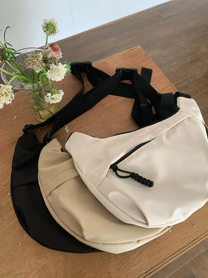 Large Capacity Nylon Crossbody Bag – Casual, Versatile Shoulder Bag for Commuting & Sports, Lightweight Hobo