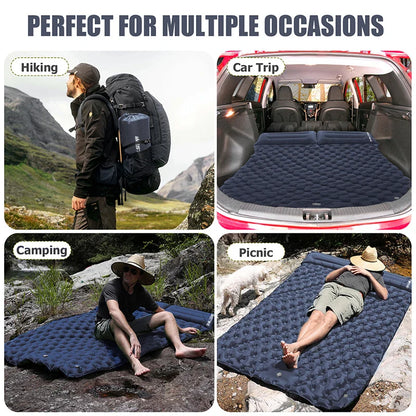 WESTTUNE Double Inflatable Air Mattress – Built-in Pillow Sleeping Pad for Camping, Travel, and Hiking