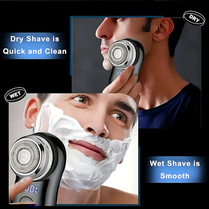 Men’s Electric Beard Shaver – Stainless Steel Spiral Razor, USB Rechargeable Portable Net Shaving Trimmer with Long Battery Life for Cordless Grooming