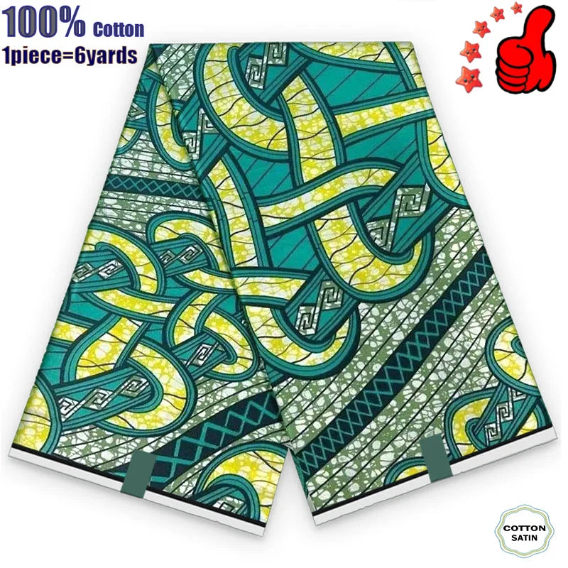 African Real Wax Fabric - High Quality 100% Cotton Ankara Pagne for Women’s Dresses