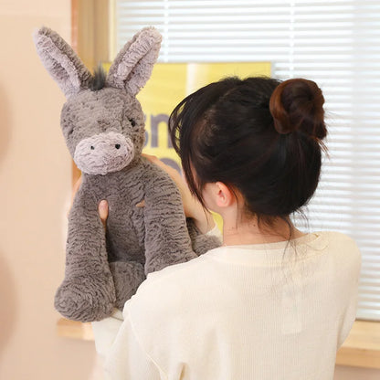 23/40/60cm Cute Burro Plush Toy — Grey Donkey Stuffed Animal, Soft Baby & Infant Doll, Birthday Gift & Room Decor