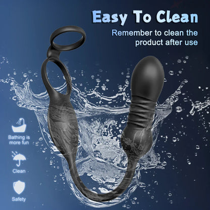 App-Controlled Male Penis Ring – Telescopic Anal Vibrator & Prostate Massager, Cock Ring Adult Sex Toy for Men