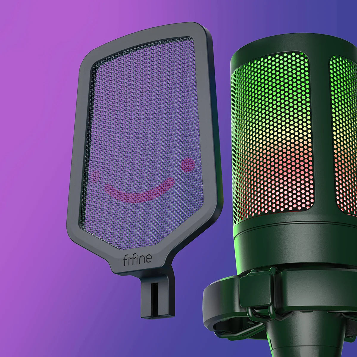 FIFINE A6V USB Gaming Microphone with Pop Filter & Shock Mount for PC PS4 PS5 Mac – Podcast & Streaming Mic with Gain Control