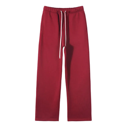 Straight-Lined Solid Color Cashmere Sweatpants – Soft Cozy Lounge Pants