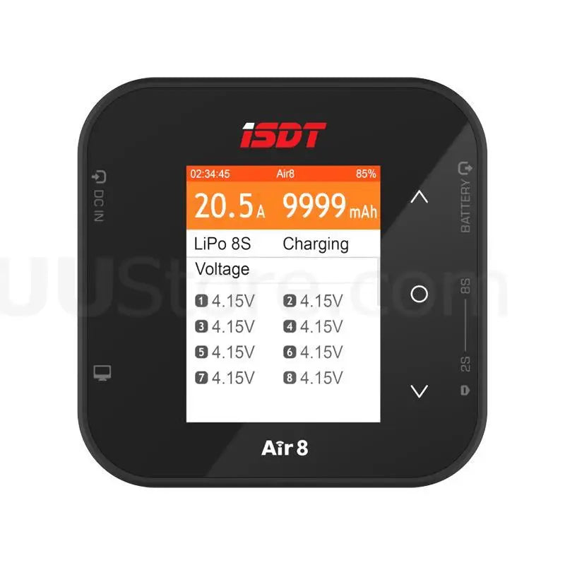 New ISDT Air8 Lipo Power Balance Battery Charger – 20A 500W DC, 1-8S Li-Po, Li-Hv, Li-Ion, Li-Fe, NiMH, Ni-Cd, Pb Discharger