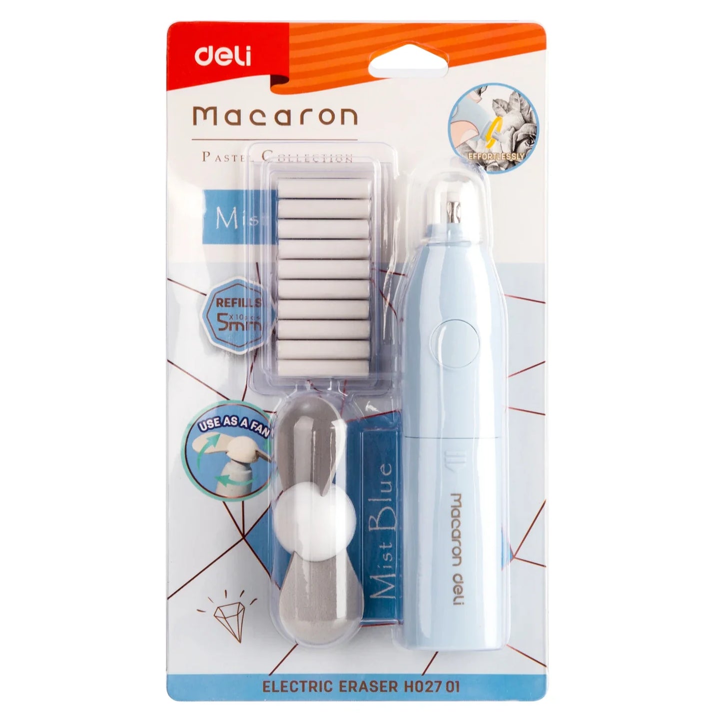 Electric Rubber Eraser Pen by Deli — Adjustable Auto Eraser for Writing, Sketching, and Drawing