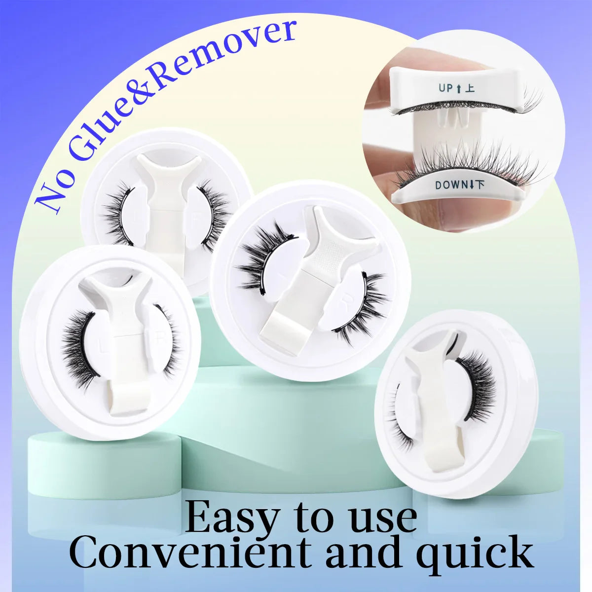 Magnetic Eyelashes Set – Handmade Fluffy Faux Mink Reusable False Lashes with Magnetic Tweezers for Natural Makeup Look