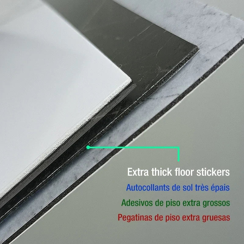 Marble Floor Tile Stickers - Waterproof Self-Adhesive PVC Home Decor