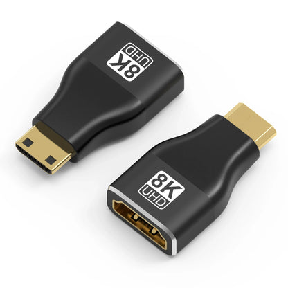 HDMI-Compatible Adapter – Mini/Micro HDMI to HDMI, 8K 60Hz, 4K 120Hz/144Hz Male to Female Converter for HDTV, Laptop, PS5