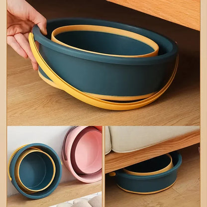 Portable Folding Silicone Bucket - 5L/10L/17L Collapsible Thickened Bucket for Car Washing, Fishing, Camping & Outdoor Use