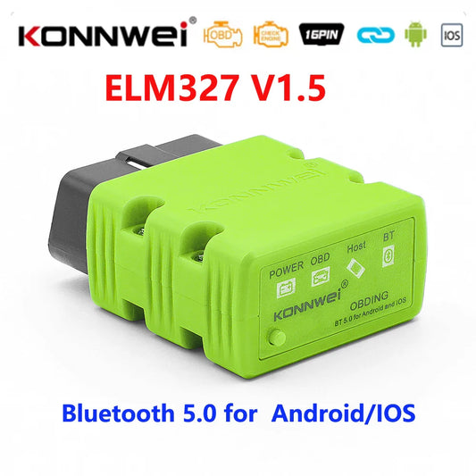 KONNWEI ELM327 V1.5 OBD2 Bluetooth Car Diagnostic Tool – KW902 Code Reader for Android & iOS