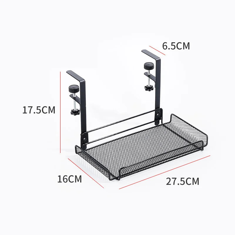 Under Desk Cable Management Tray – No Drill Steel Wire Organizer Rack, Desk Cable Storage Shelf for Clean Office & Home Setup