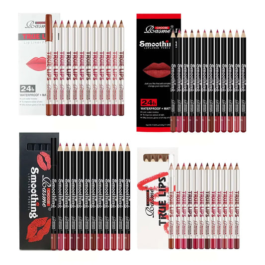 12-Piece Long-Lasting Lipstick Set with Lip Liner & Matte Lip Gloss — Professional Makeup Gift for Women