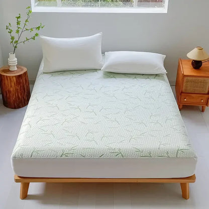 Waterproof Bamboo Mattress Cover — Cooling & Breathable Fitted Sheet, 6–14in Deep Pocket, No Pillowcase