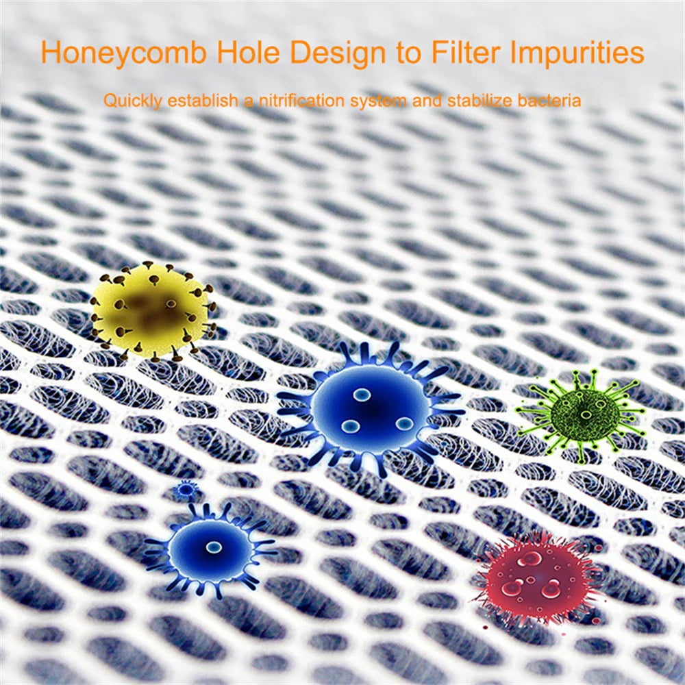 8D Sponge Filter for Aquarium - 8 Layer Foam Denitrifier Pad, Non-Gel Cotton Filter for Fish Tanks