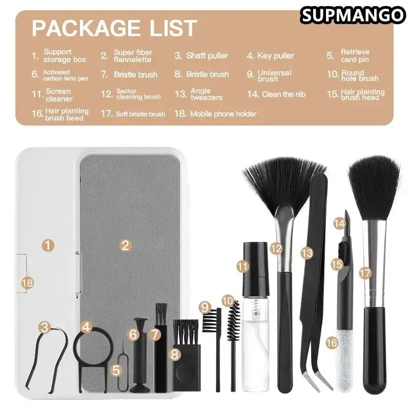 Q10 Multi-Piece Cleaning Kit - Multi-Functional for Laptops, Mobile Phones, Headphones, and Keyboards